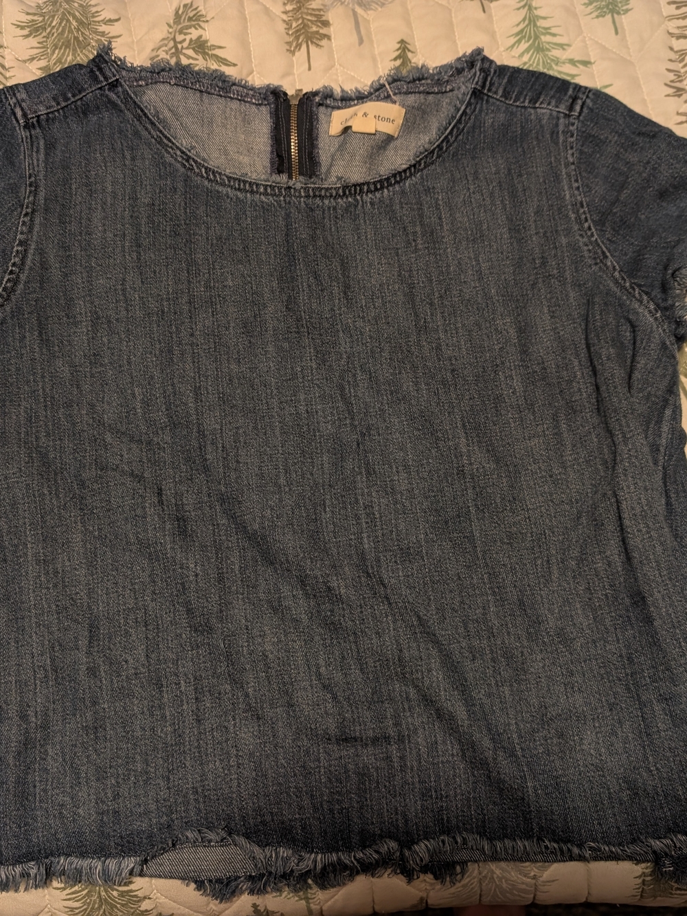 Short-Sleeve Jeans Top